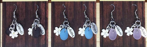 Charming Shark Earrings with "Seaglass" & Charms