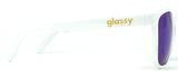 Glassy Sunhaters Deric White/Blue Mirror Sunglasses